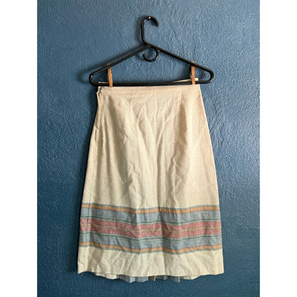 VINTAGE G.J. Forbes Plaid Striped Pleated Skirt - Picture 4 of 7